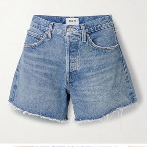 Agolde NWOT Parker Long Distressed Denim Shorts Sz 34